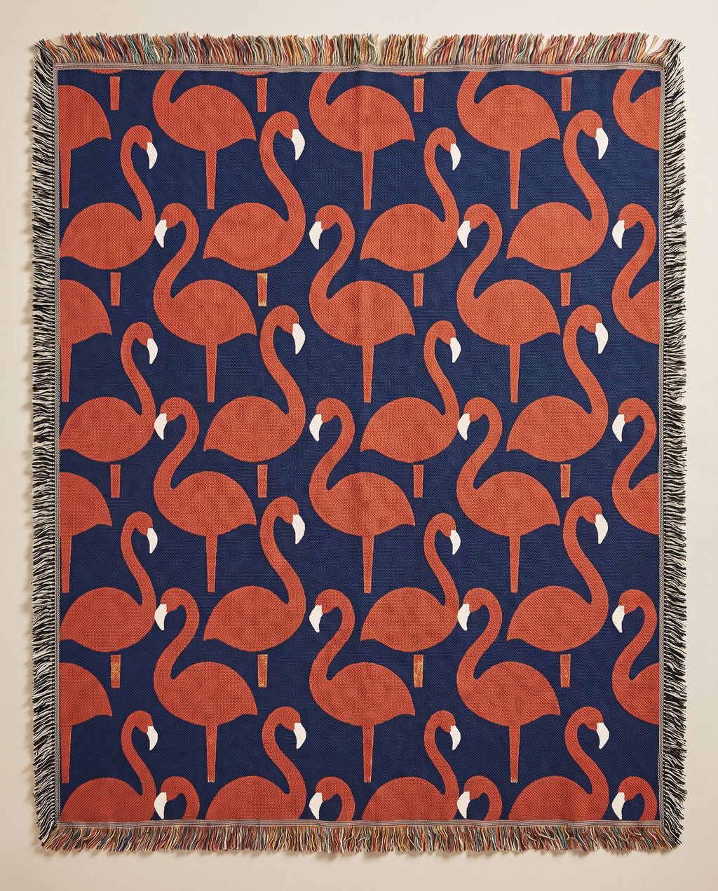 The Flamant — flat view, all-over flamingo pattern
